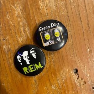 Green Day and R.E.M. Band Pins